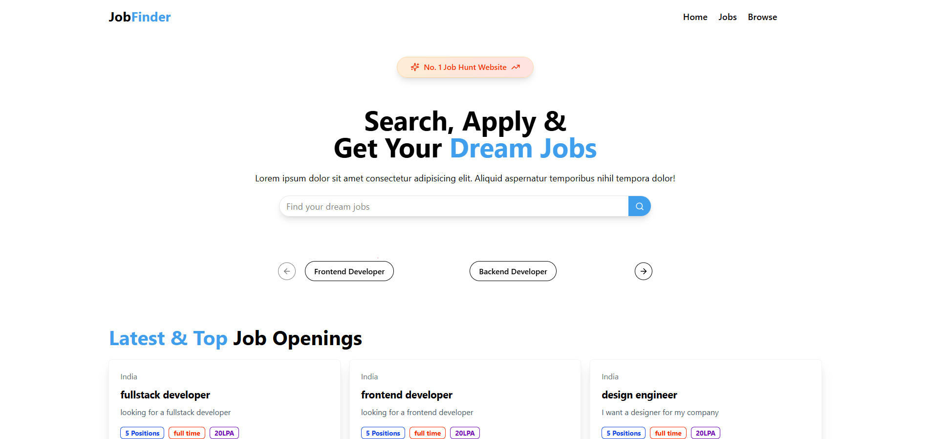JOB Finder Mern Stack Application 